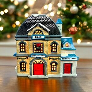 1995 Lemax Dickensvale Todd's Freight Co Porcelain Lighted Christmas House